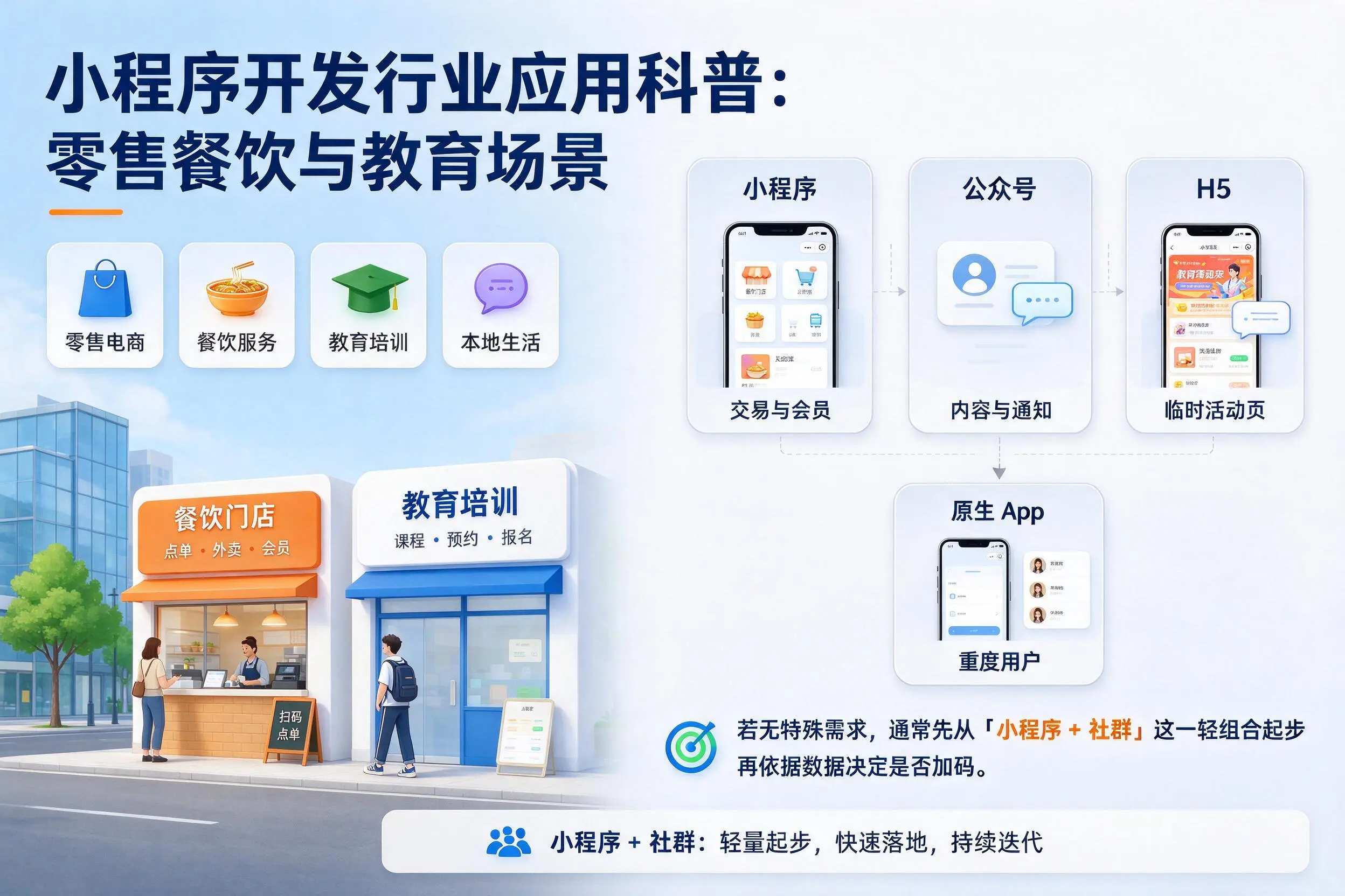 成都小程序开发行业应用科普：零售餐饮与教育场景