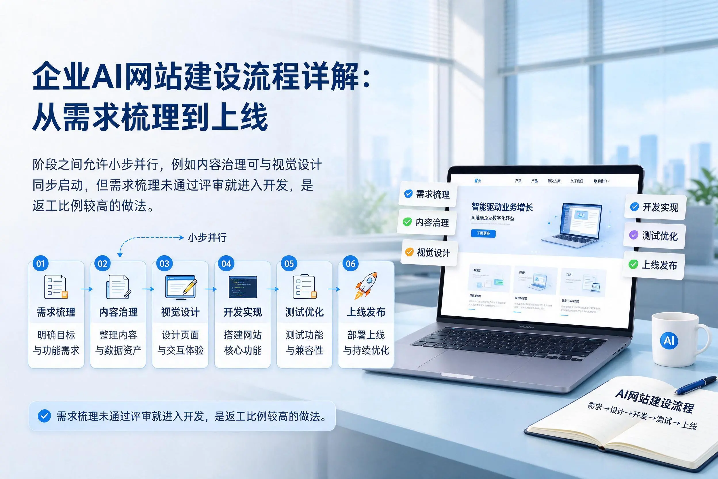 成都企业AI网站建设流程详解:从需求梳理到上线