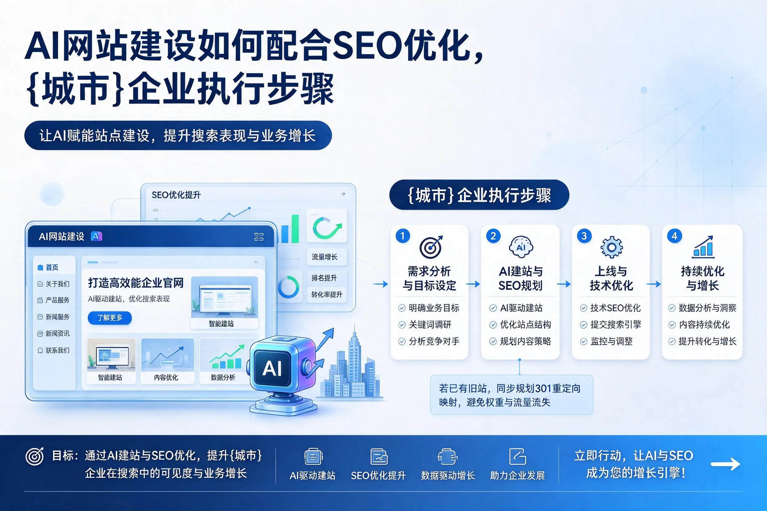 AI网站建设如何配合SEO优化，成都企业执行步骤