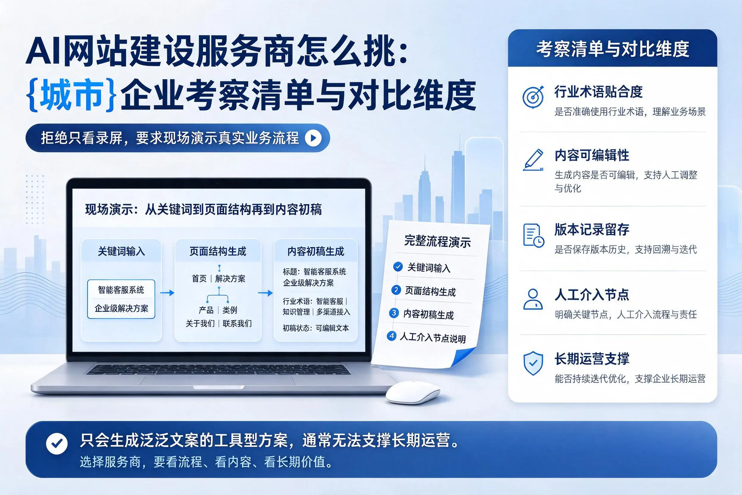 AI网站建设服务商怎么挑：成都企业考察清单与对比维度